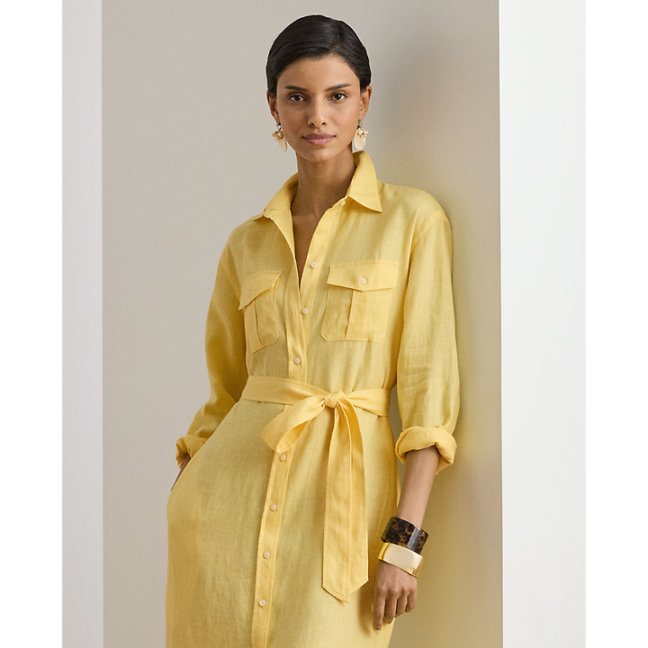 LRL Belted Linen Midi Shirtdress/Haljina 200P13684005
