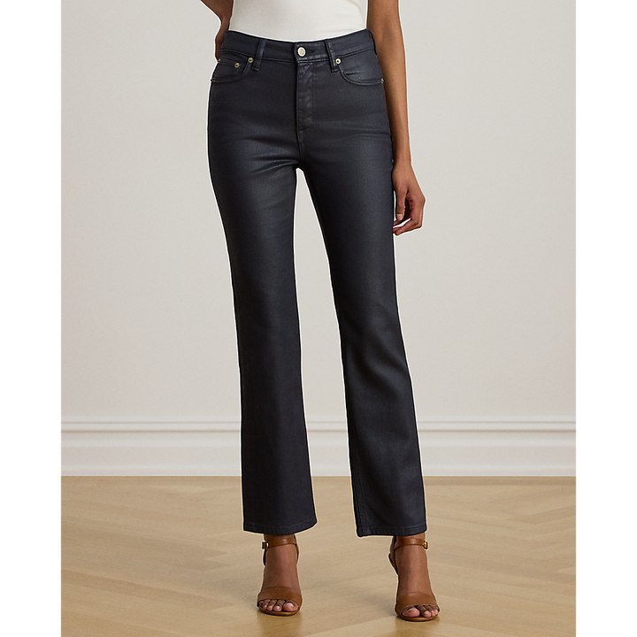 LRL Coated High-Rise Straight Ankle Jean/Traperice 200P14454001