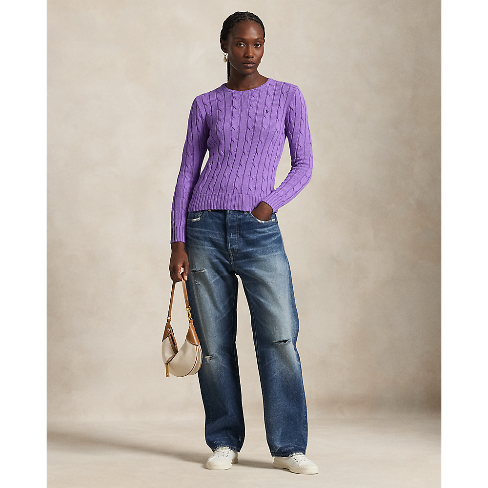 PRL Cable-Knit Cotton Crewneck Jumper/Pulover 211891640028