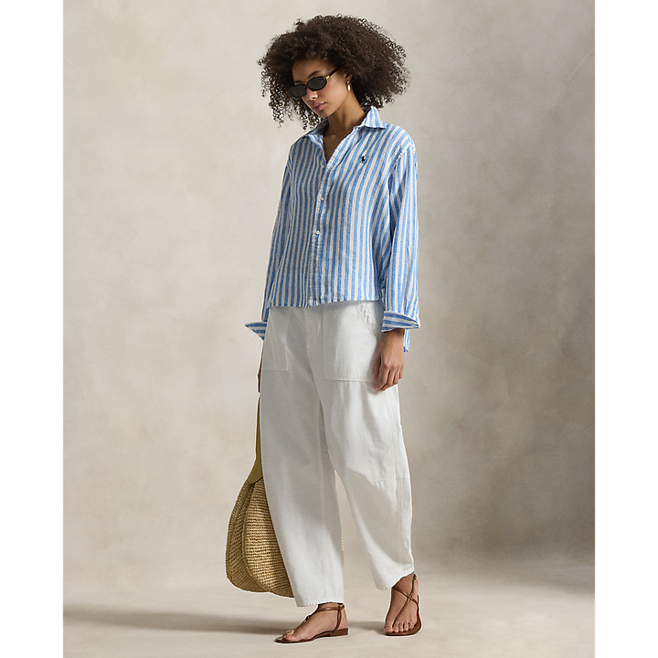 PRL Wide Cropped Gingham Linen Shirt/Košulja 211935130500