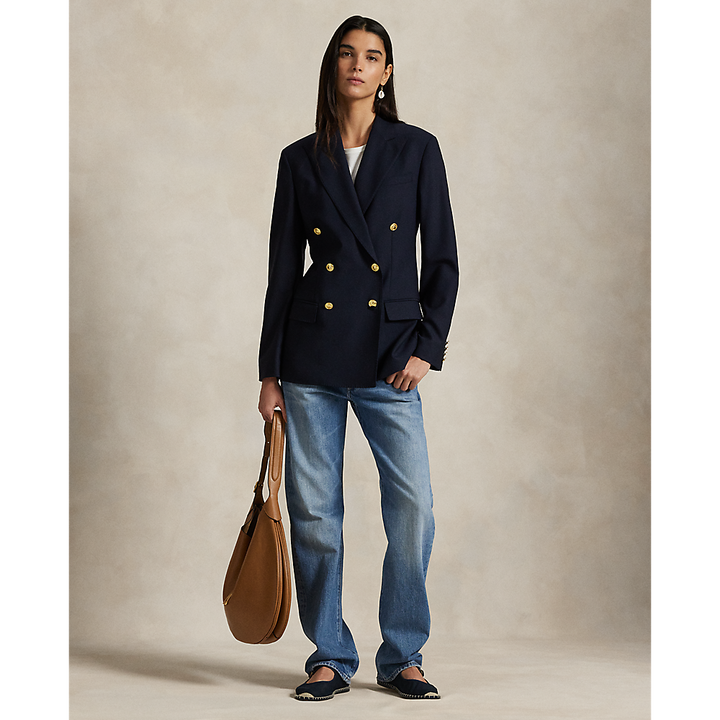 PRL Double-Breasted Stretch Wool Blazer/Sako 211952717004
