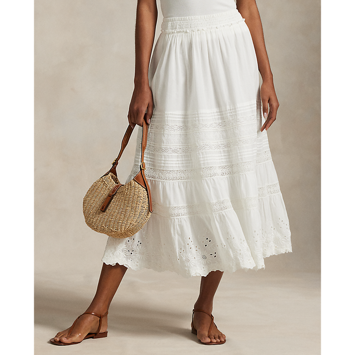 PRL Lace-Trim Cotton Voile Skirt/Suknja 211955036002