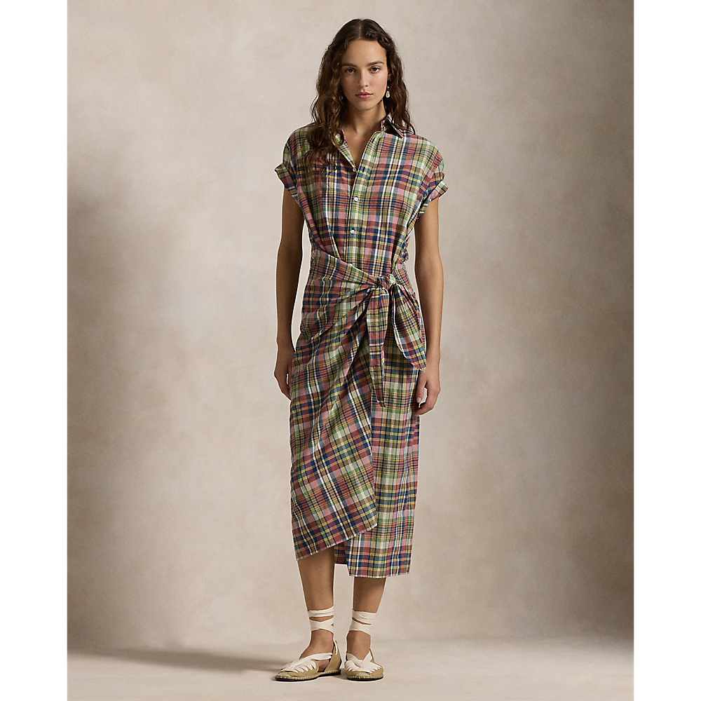 PRL Plaid Cotton Faux-Wrap Shirtdress/Haljina 211959908001