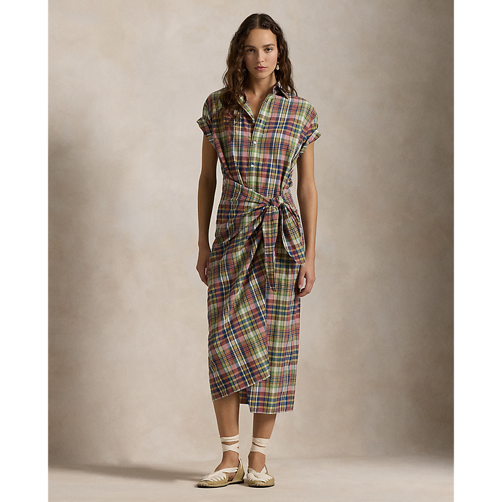 PRL Plaid Cotton Faux-Wrap Shirtdress/Haljina 211959908001