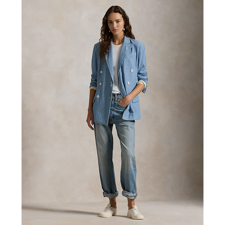 PRL Double-Breasted Chambray Blazer/Sako 211959934001