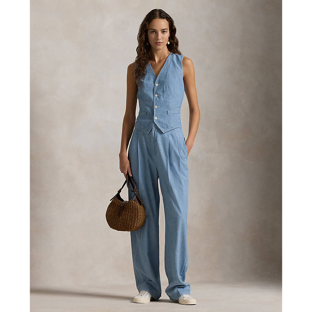PRL Cotton Chambray Waistcoat/Prsluk 211959935001