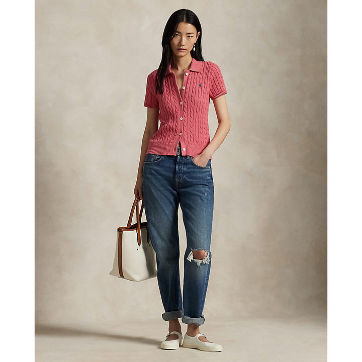 PRL Cable Cotton Short-Sleeve Polo Cardigan/Pulover 211963486004