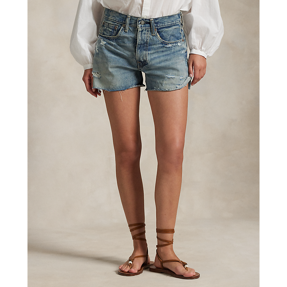 PRL Distressed-Hem Denim Short/Bermude 211963529001