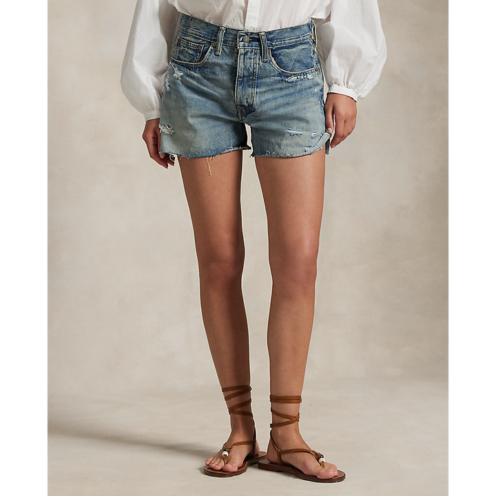 PRL Distressed-Hem Denim Short/Bermude 211963529001