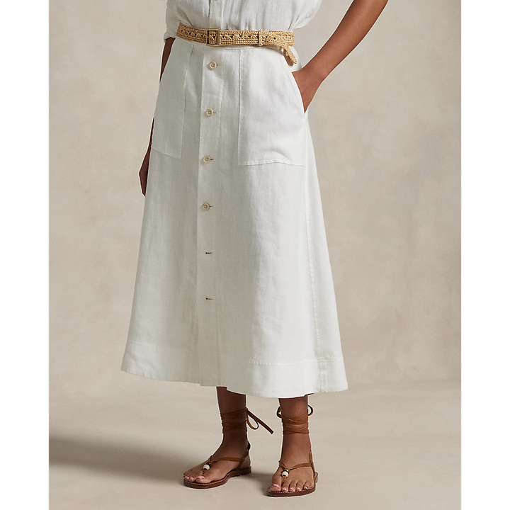 PRL Buttoned Linen A-Line Skirt/Suknja 211965030001