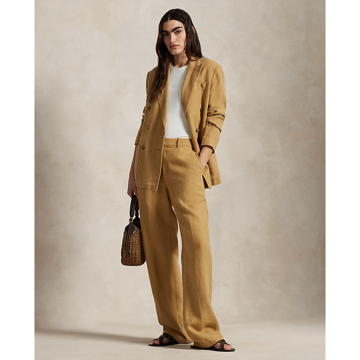 PRL Double-Breasted Linen Blazer/Sako 211965039001