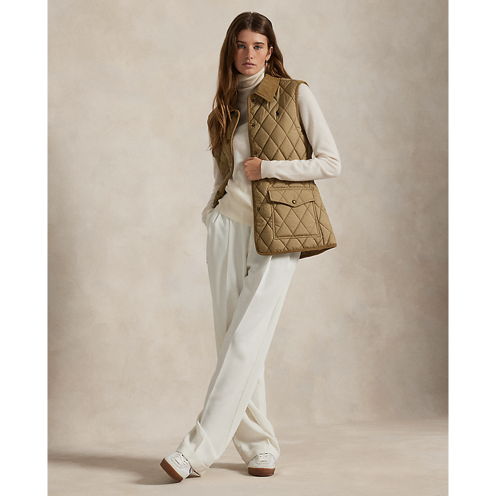 PRL Corduroy-Trim Quilted Vest/Prsluk 211965337004