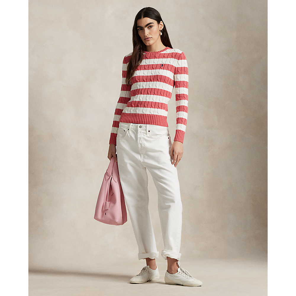 PRL Striped Cotton Cable-Knit Jumper /Pulover 211965754001