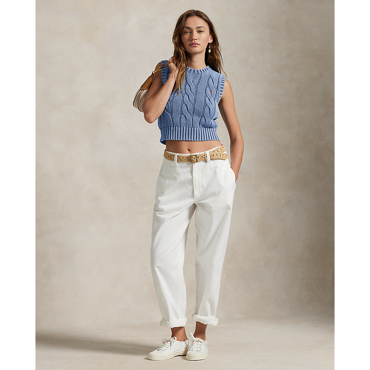 PRL Cable-Knit Cotton Cropped Jumper Waistco/Pulover 211965758001