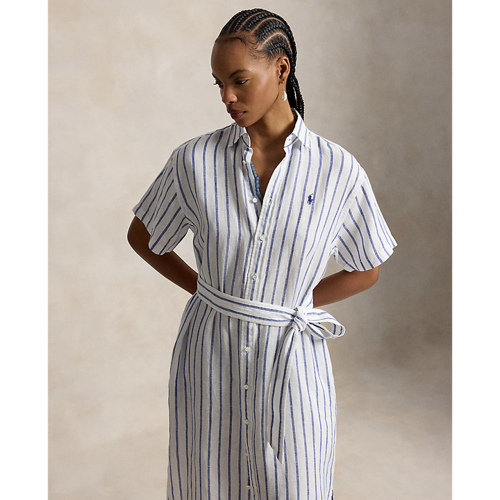 PRL Striped Linen Short-Sleeve Shirtdress/Haljina 211965843501