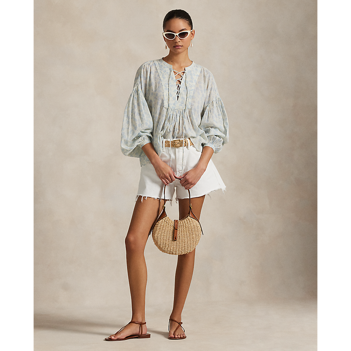 PRL Floral Cotton Lace-Up Shirt/Košulja 211965859001