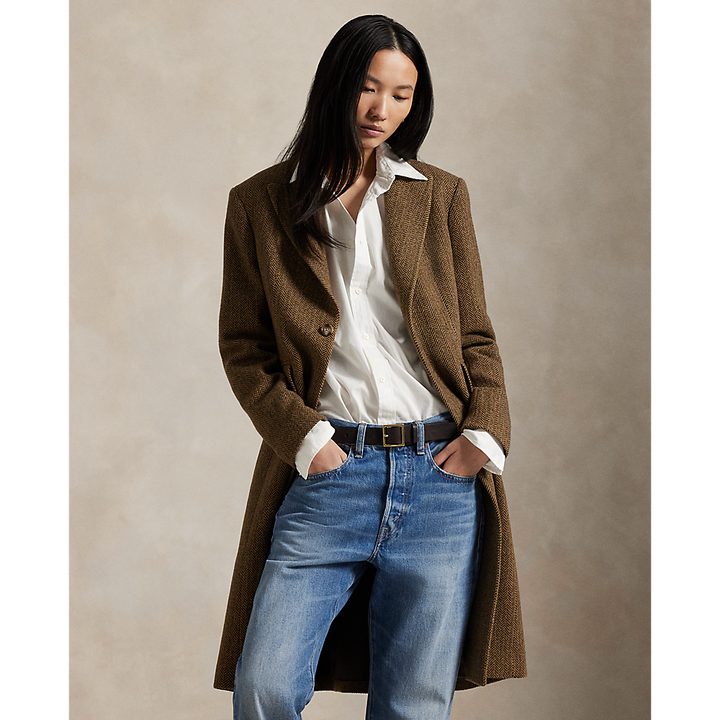 PRL Wool-Blend Herringbone Coat/Kaput 211966522002