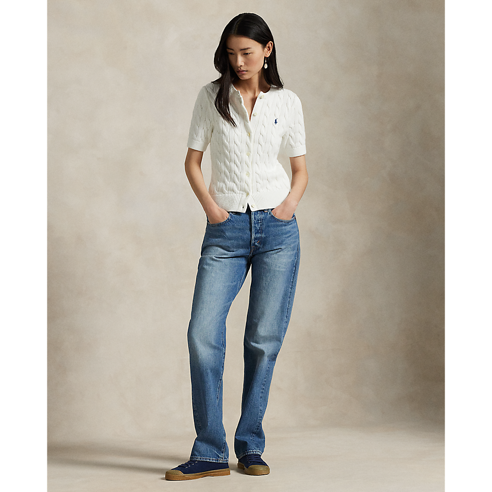 PRL Cable-Knit Cotton Short-Sleeve Cardigan/Pulover 211966720001