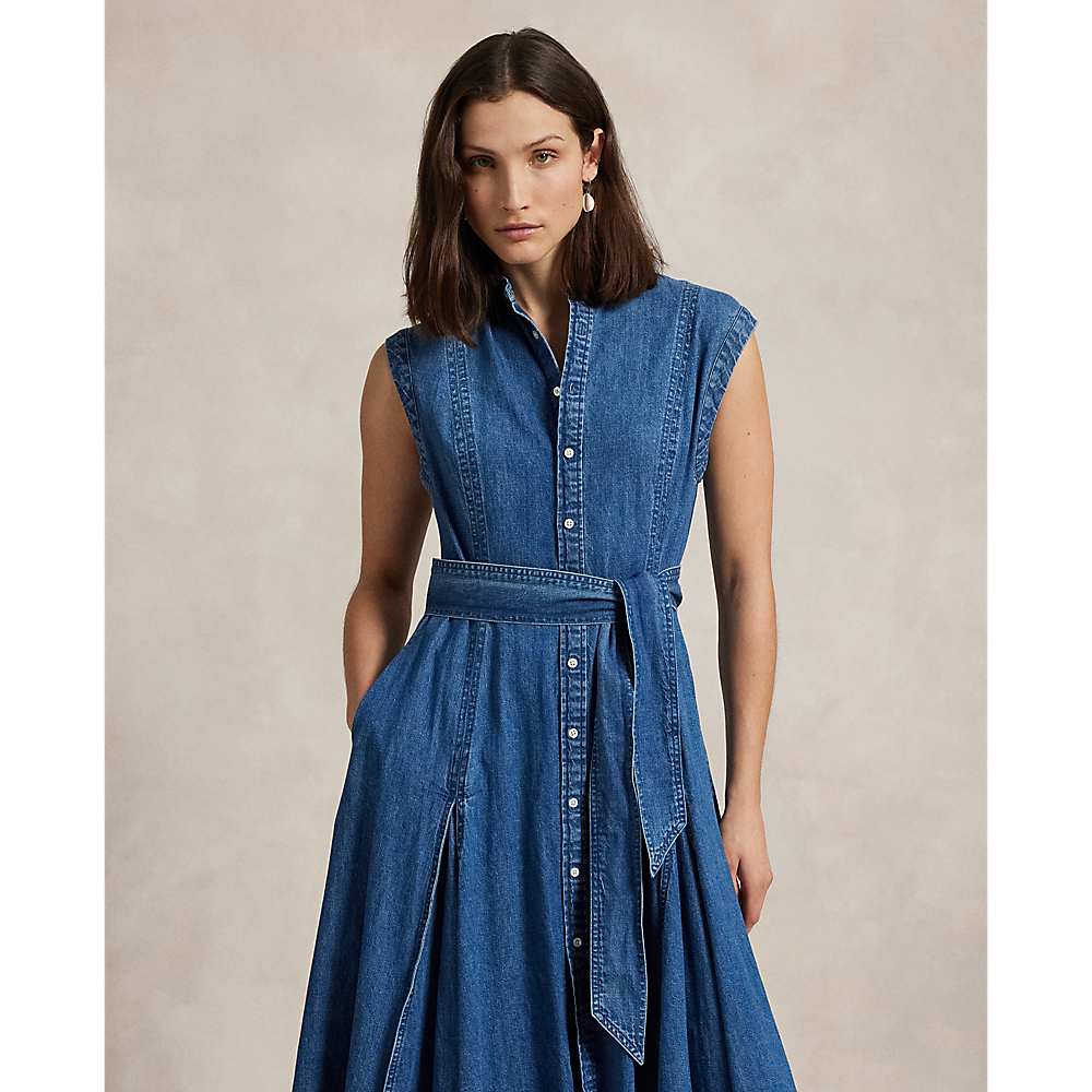 PRL Belted Denim Sleeveless A-Line Dress/Haljina 211969142001