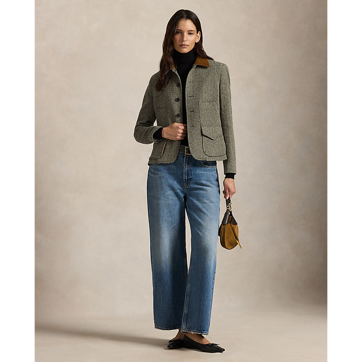 PRL Suede-Trim Herringbone Jacket/Jakna 211971401001