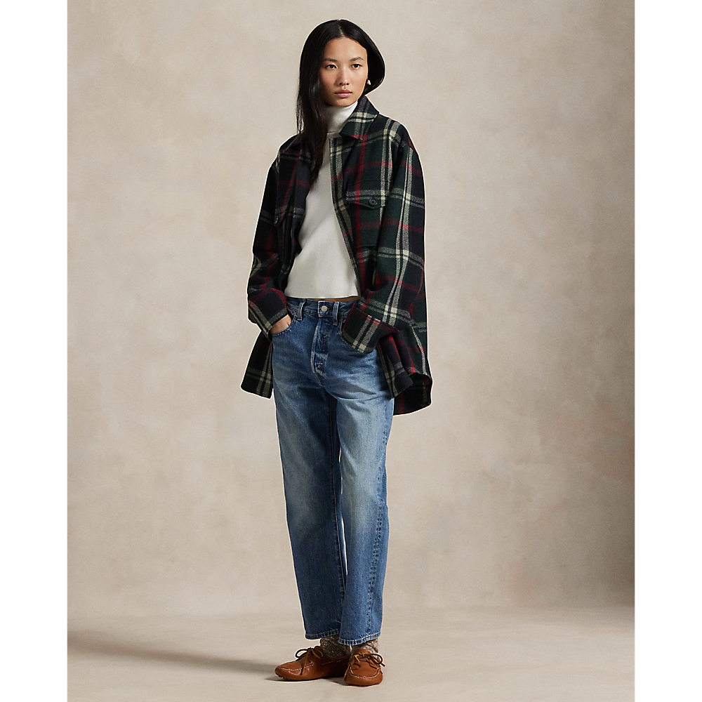 PRL Plaid Wool-Blend Twill Shirt Jacket/Košulja 211971524001
