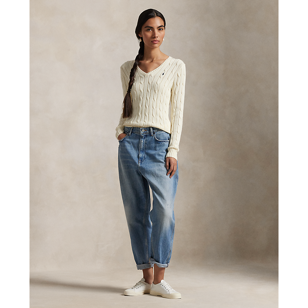 PRL Cable-Knit Cotton V-Neck Sweater/Pulover 211971870011
