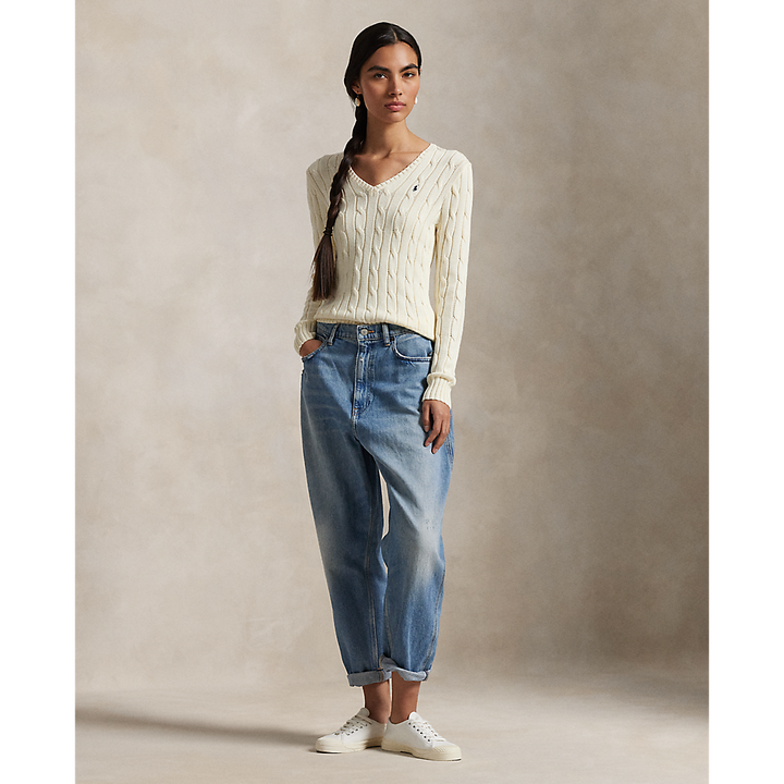 PRL Cable-Knit Cotton V-Neck Sweater/Pulover 211971870011