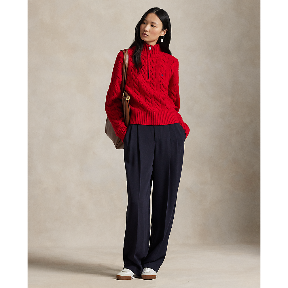 PRL Cable Wool-Cashmere Half-Zip Jumper /Pulover 211972130001