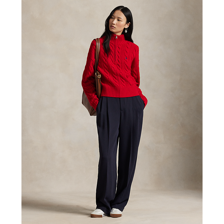 PRL Cable Wool-Cashmere Half-Zip Jumper /Pulover 211972130001
