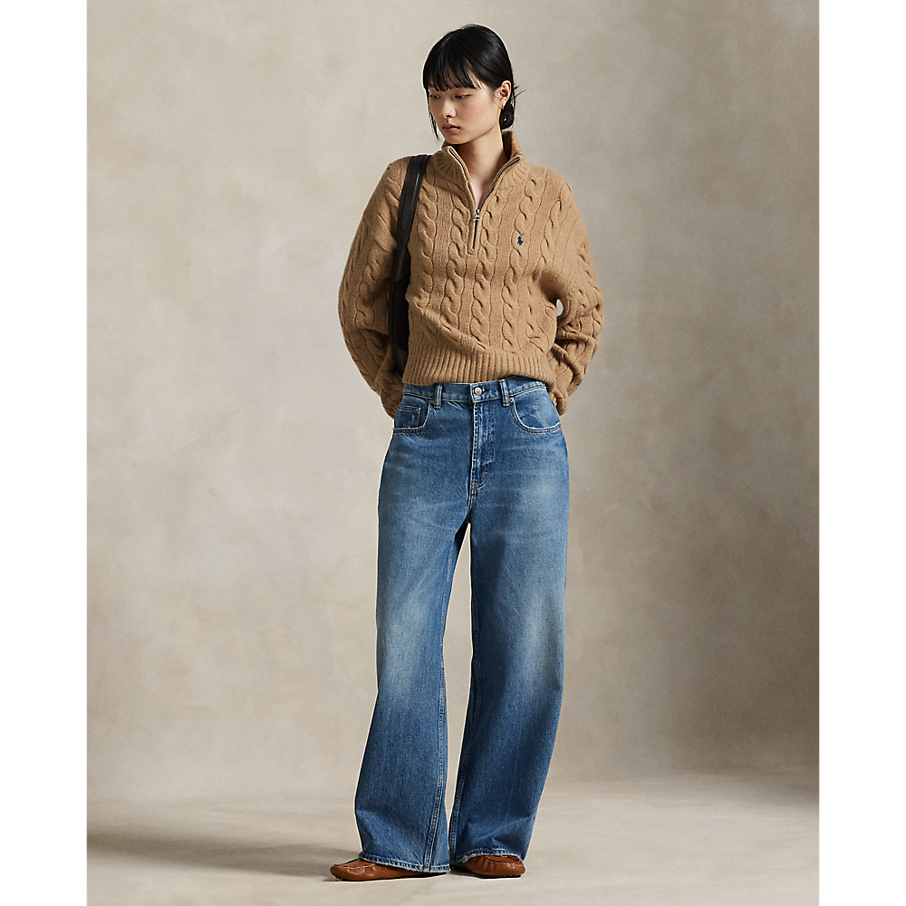 PRL Cable Wool-Cashmere Half-Zip Jumper /Pulover 211972130002