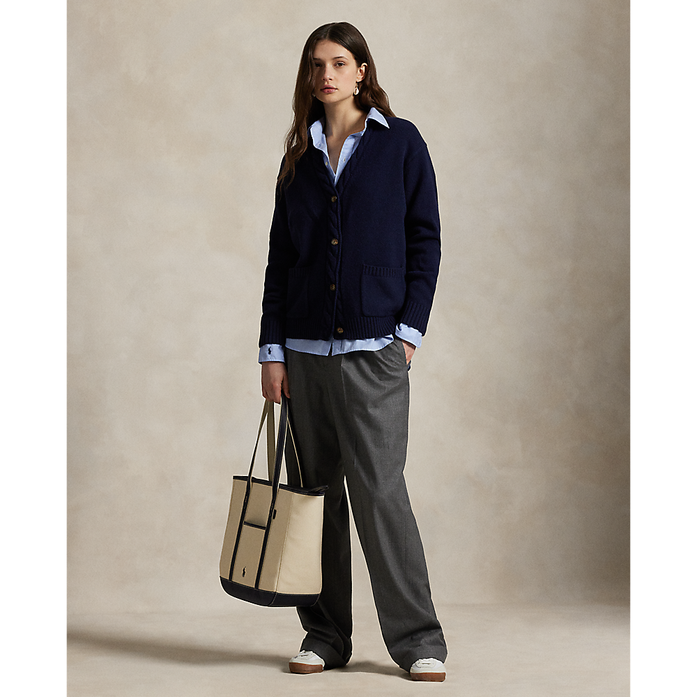 PRL Cable-Trim Wool-Cashmere Cardigan / Pulover 211972133001