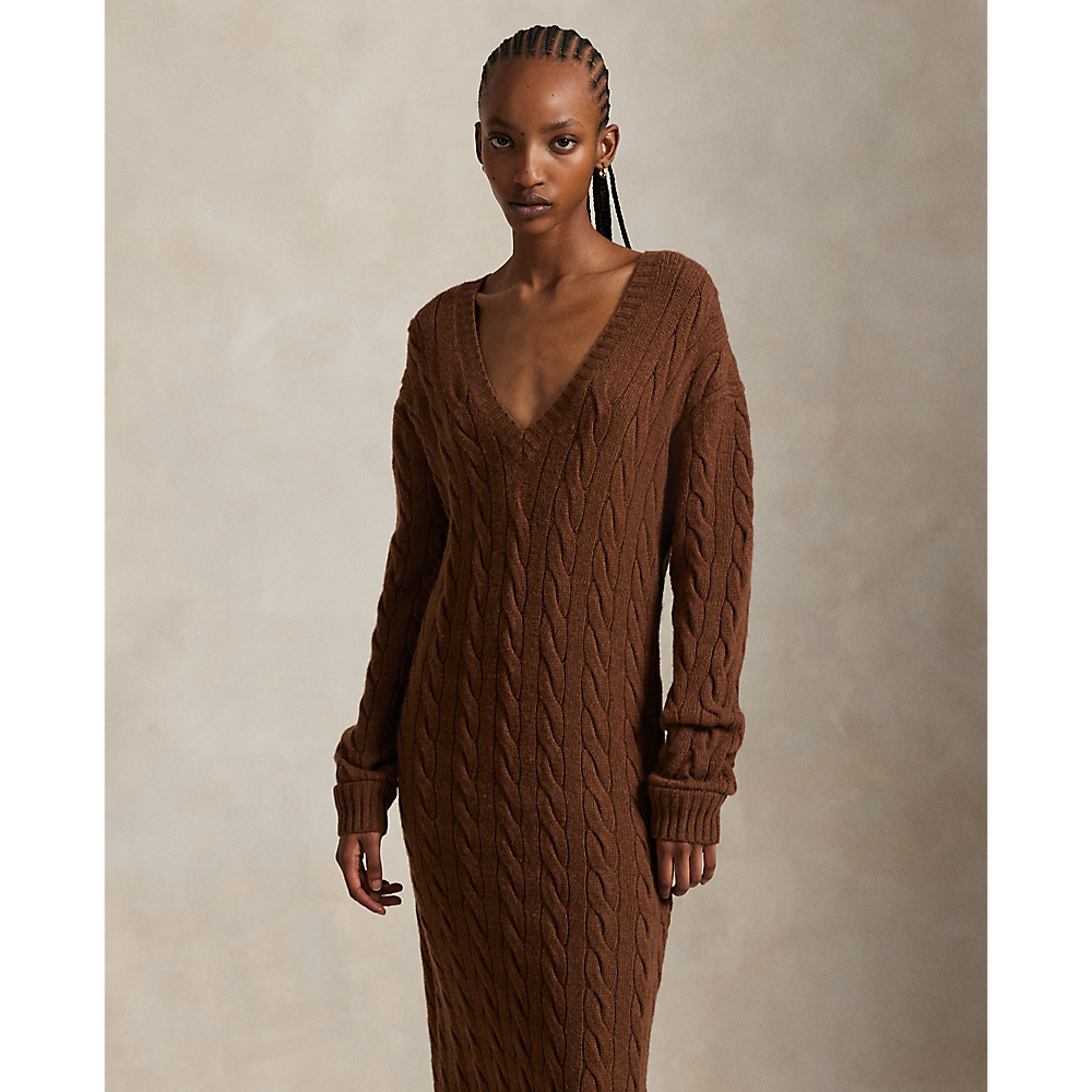 PRL Cable-Knit V-Neck Jumper Dress/Haljina 211972174001