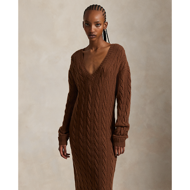 PRL Cable-Knit V-Neck Jumper Dress/Haljina 211972174001
