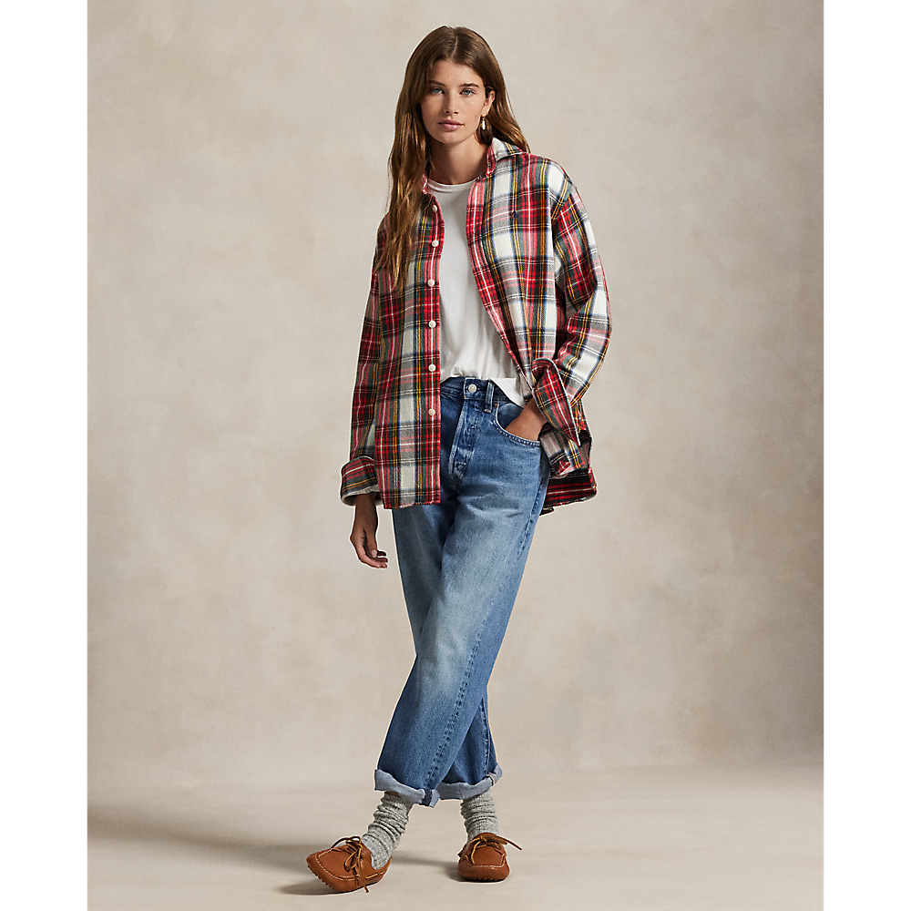 PRL Relaxed Fit Plaid Cotton Twill Shirt/Košulja 211978158001