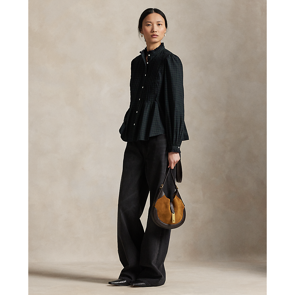 PRL Pintucked Plaid Cotton Shirt/Košulja 211978163001