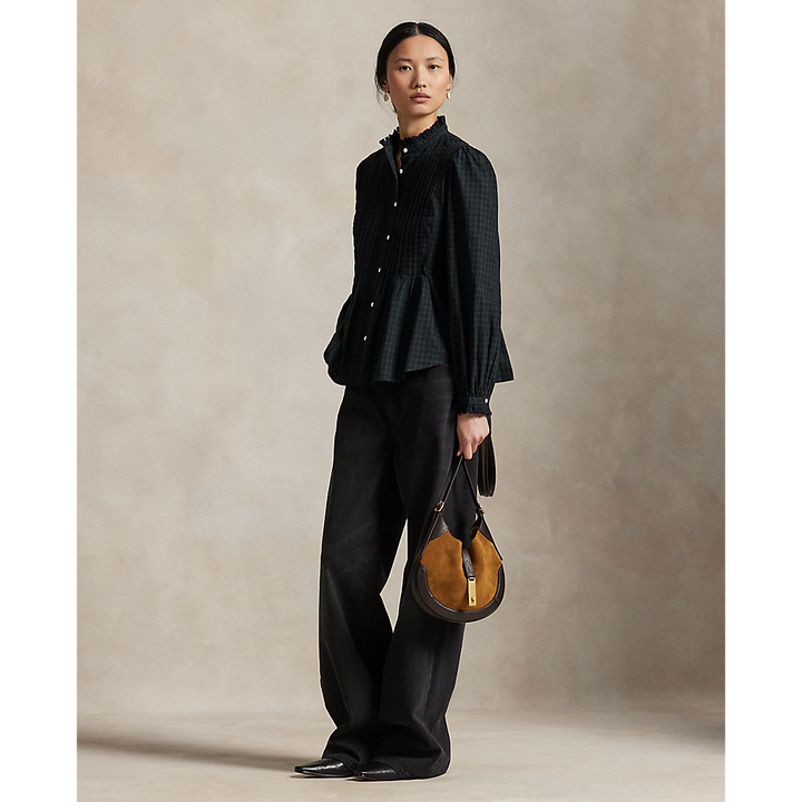 PRL Pintucked Plaid Cotton Shirt/Košulja 211978163001