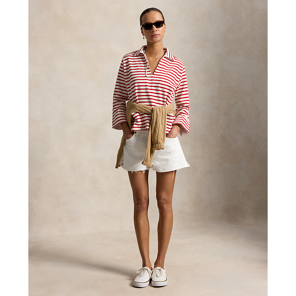 PRL Striped Split-Placket Mariner Tee/Majica 211A12733002
