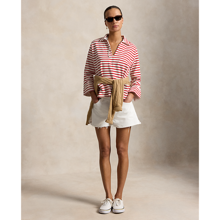 PRL Striped Split-Placket Mariner Tee/Majica 211A12733002
