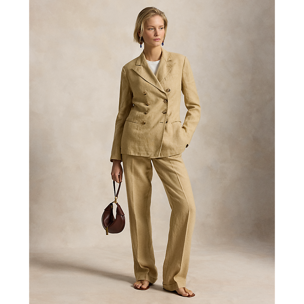 PRL Double Breasted Linen Blazer/Sako 211A12778001