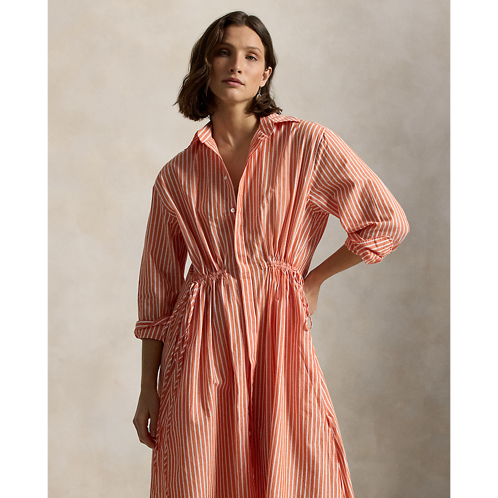 PRL Striped Cotton-Linen Drawcord Shirtdress/Haljina 211A96364001