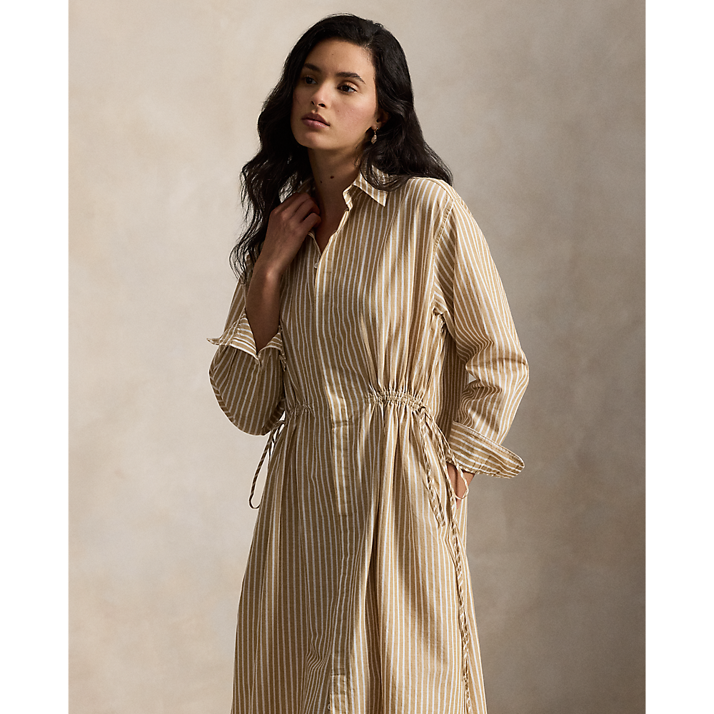PRL Striped Cotton-Linen Drawcord Shirtdress/Haljina 211A96364002