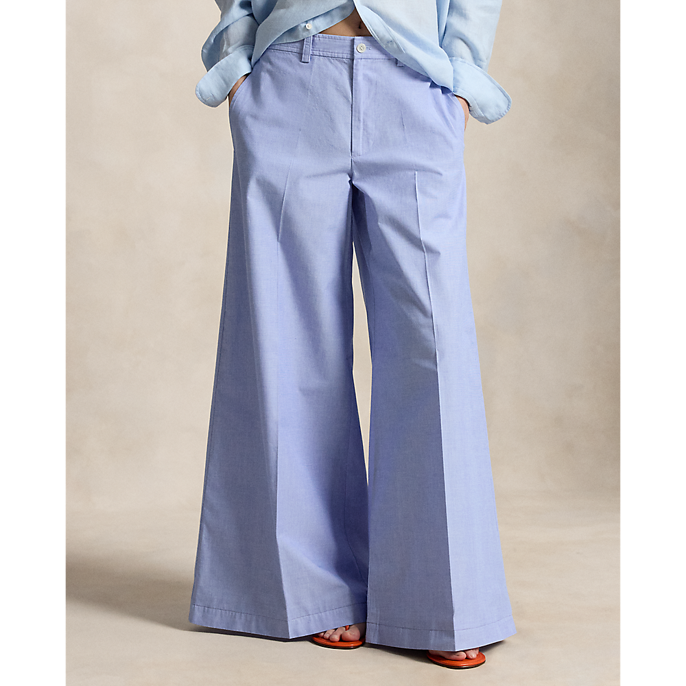 PRL Cotton Relaxed Wide-Leg Pant/Hlače 211B19879001