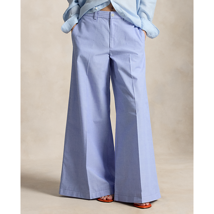 PRL Cotton Relaxed Wide-Leg Pant/Hlače 211B19879001