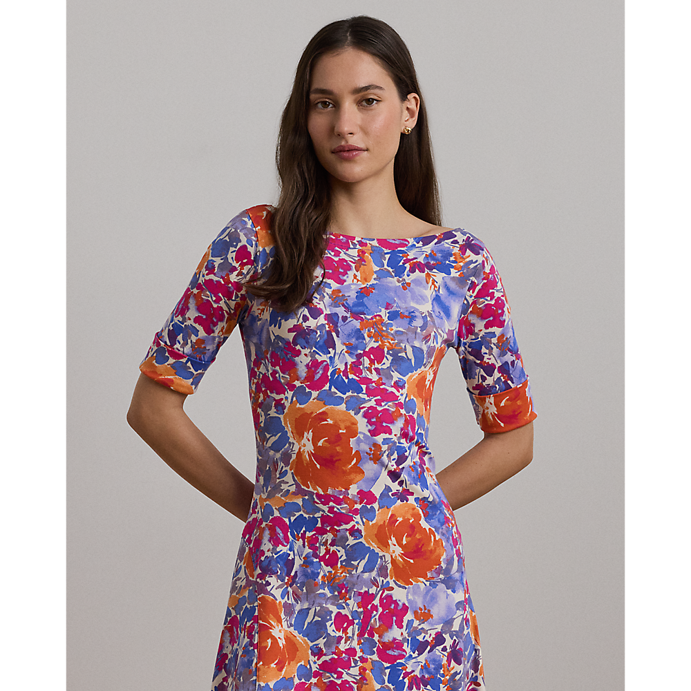 LRL Floral Stretch Cotton Midi Dress/Haljina 250972596001