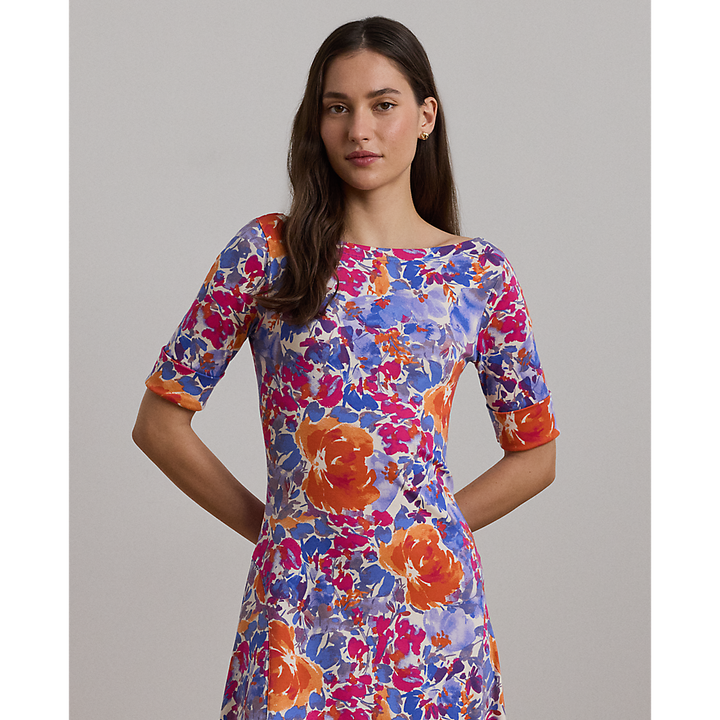 LRL Floral Stretch Cotton Midi Dress/Haljina 250972596001