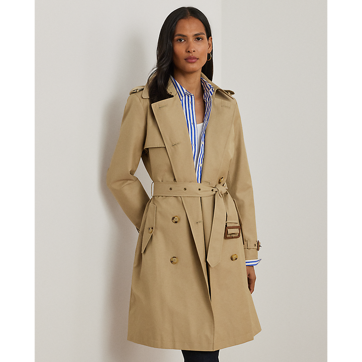 LRL Double-Breasted Cotton-Blend Trench Coat/Baloner 297967122002