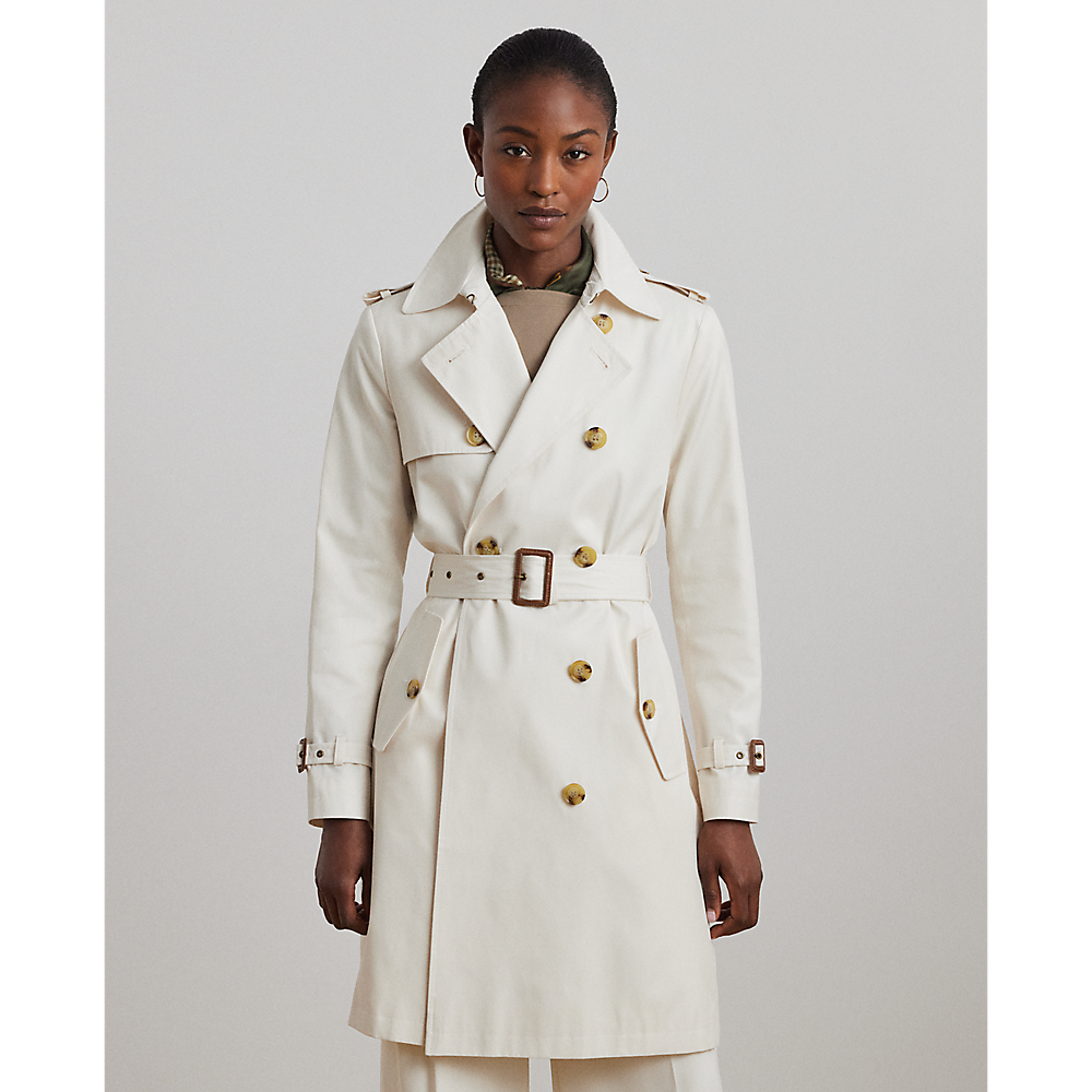 LRL Double-Breasted Cotton-Blend Trench Coat/Baloner 297967122004