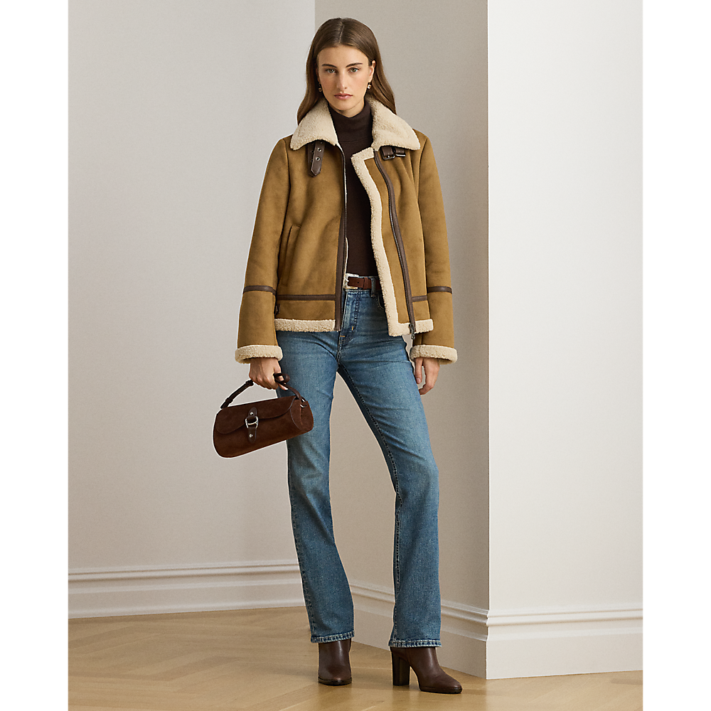 LRL Buckle-Trim Faux-Suede Jacket/ Jakna 297P04122002