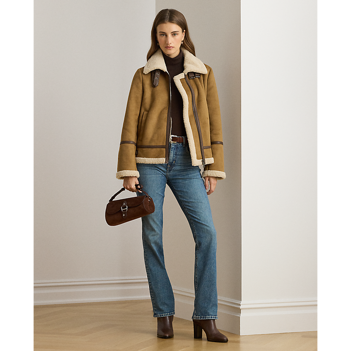 LRL Buckle-Trim Faux-Suede Jacket/ Jakna 297P04122002