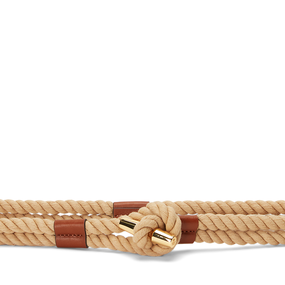 LRL Leather-Trim Rope Toggle Skinny Belt/Remen 412935800001